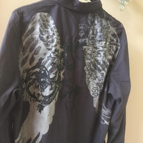 APT. 9 Rock and Roll Wings Black Shirt Large - Picture 5 of 7